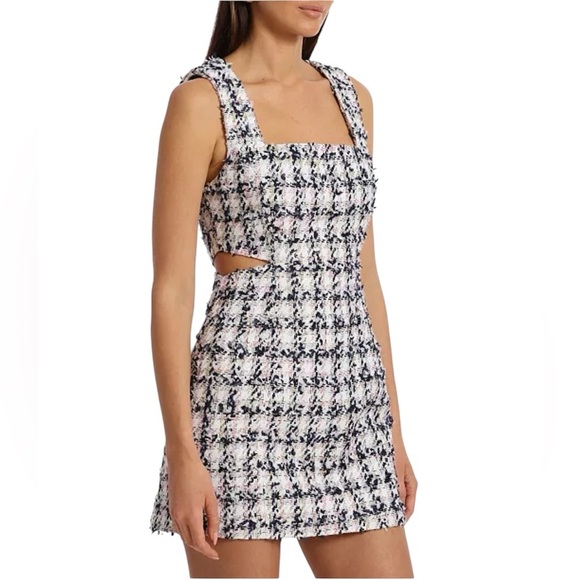 AVEC LES FILLES Tweed Cutout Mini Dress NWT Size 14 Runs Small - Picture 1 of 13